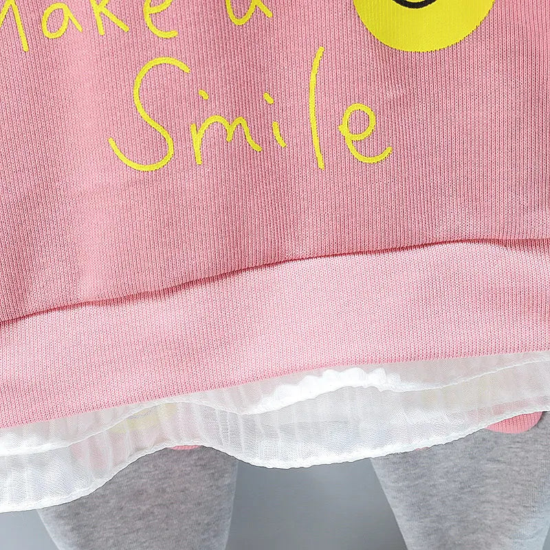New Spring Toddler Clothing Cotton Suit Children Girls Girls Cartoon T-shirt Sports Pants 2Pcs/set Kids Clothes Baby Tracksuits