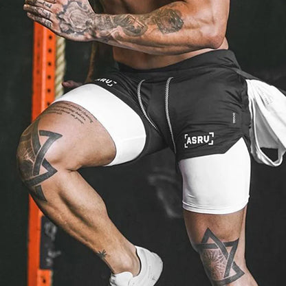 Men's Summer Quick Dry Running 2 in 1 Shorts Sports Jogger Short Pants Male Gym Fitness Training Sweatpants Plus Size M-5XL