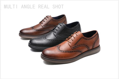 Genuine Leather Dress Shoes Comfy Men Casual Shoes Smart Business Work Office Lace-up Men Shoes