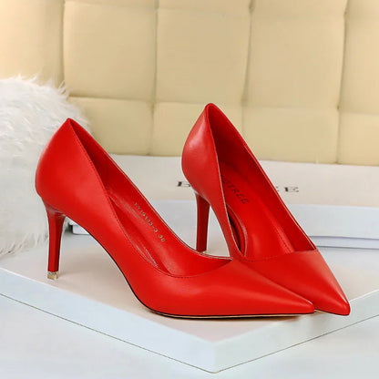 2023 Women 7.5cm 10.5cm High Heels Pumps Lady Wedding Bridal Scarpins Stripper Low Heels Plus Size Fetish Party Blue Pink Shoes