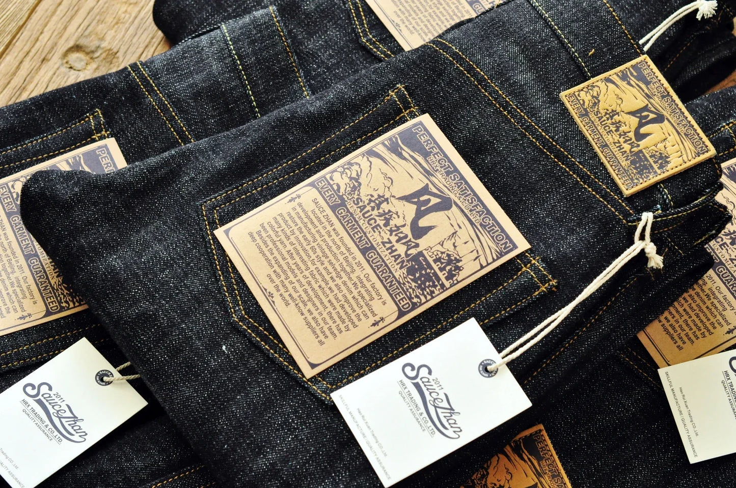 308XX-BO-Wind Jeans for Men Furinkazan Selvedge raw denim Jeans Mens Jeans 66 MODE Fit 16.8 OZ Silver-plated Buttons