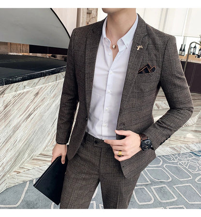 25 Colors 1 Pcs Blazer No Pants S-7XL New Wedding Dress Formal Business Slim Mens Suit Jacket Plaid Striped Solid Color