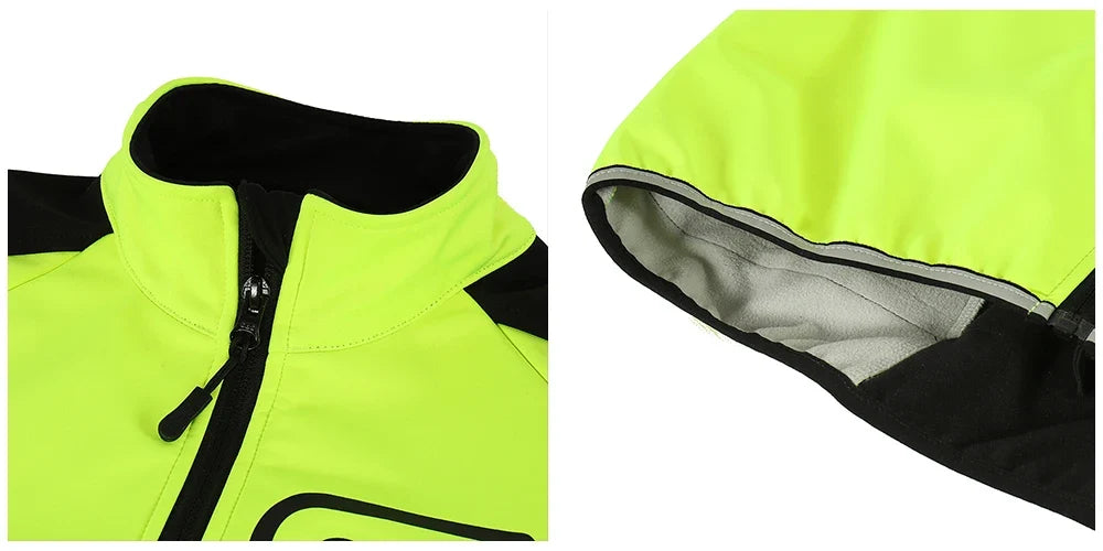 BERGRISAR Men's Cycling Jacket Winter Thermal Jacket Softshell Windbreak Waterproof Bike Coat Bicycle Raincoat BG011
