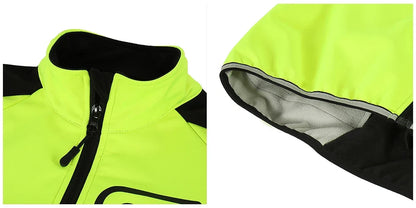 BERGRISAR Men's Cycling Jacket Winter Thermal Jacket Softshell Windbreak Waterproof Bike Coat Bicycle Raincoat BG011