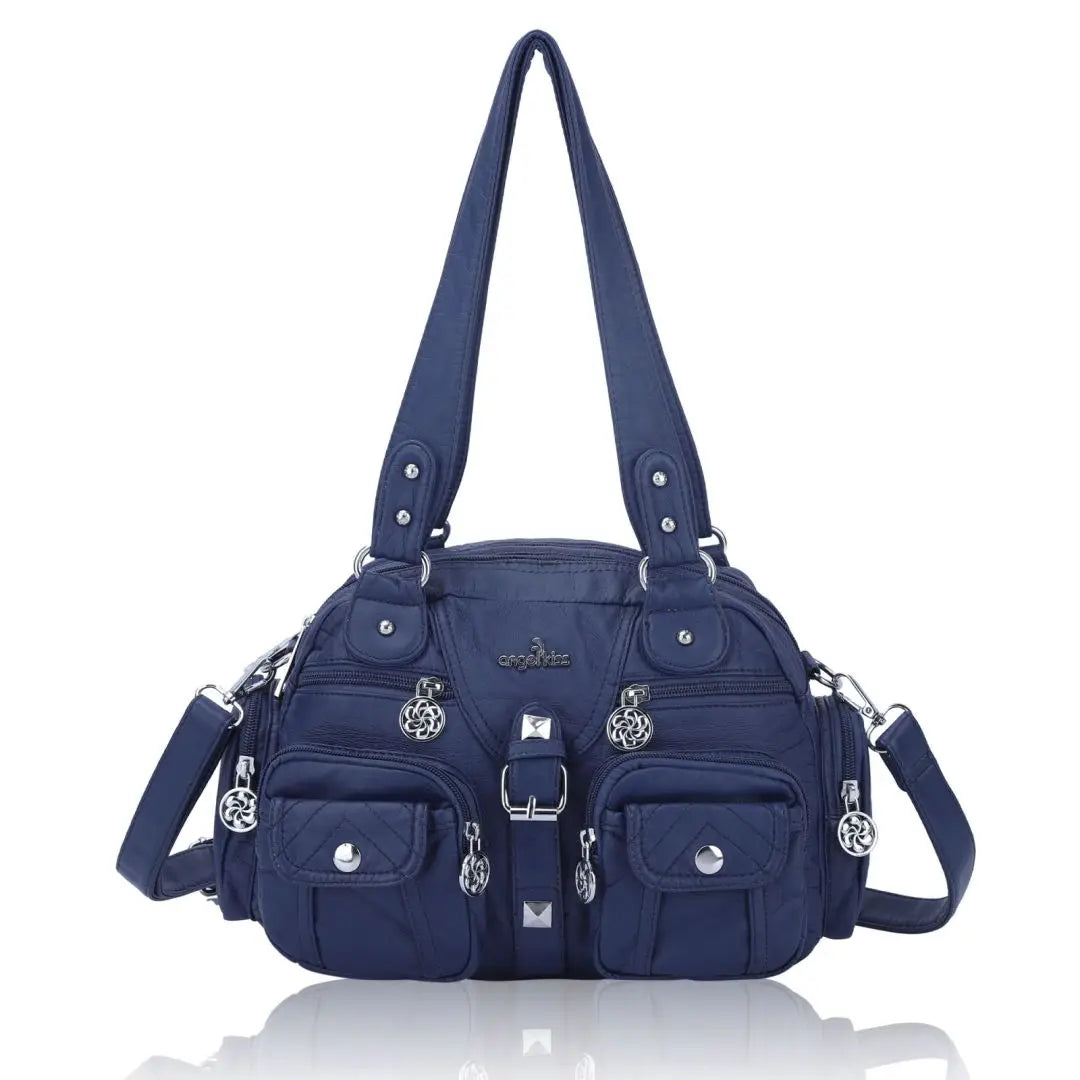 Bag Women Small Handbags Satchel Top-handle Handbag PU Shoulder Bag 8”x11” Dumpling Pack Multi-pockets Shoulder Bag