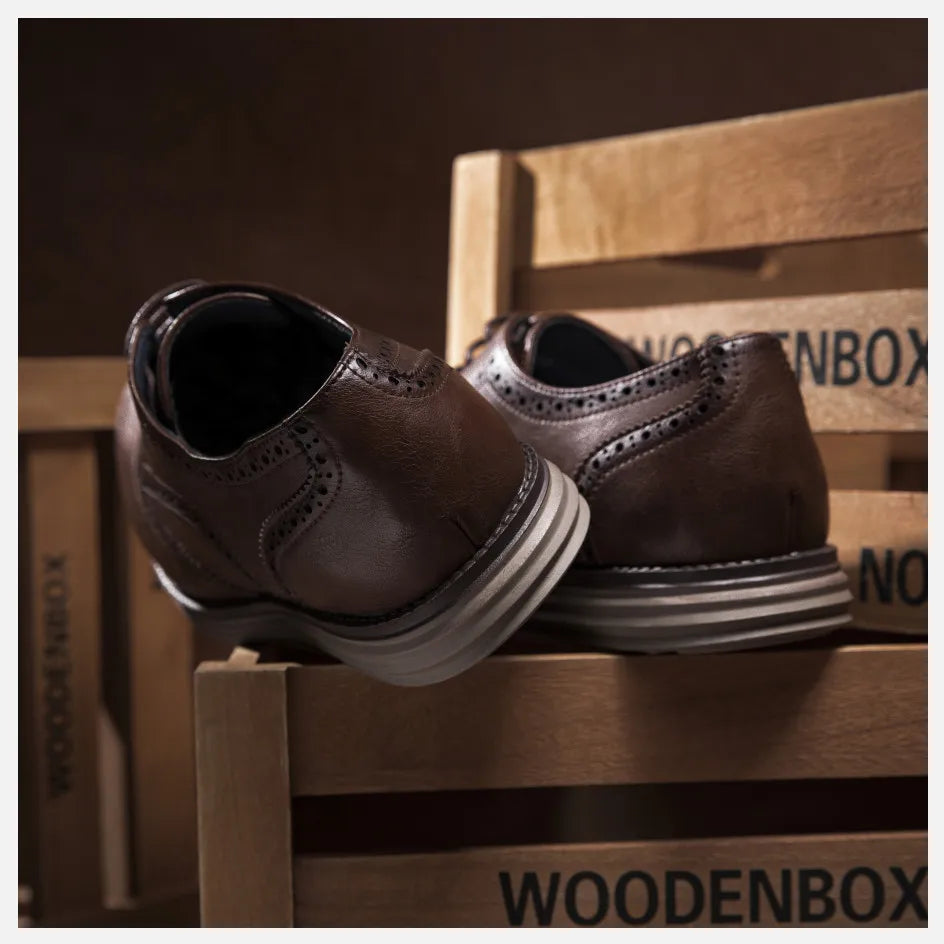 Genuine Leather Dress Shoes Comfy Men Casual Shoes Smart Business Work Office Lace-up Men Shoes