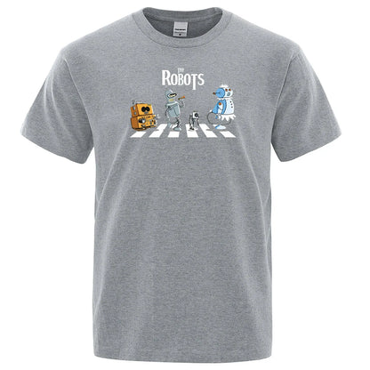 Hot Summer Cotton Men T Shirt Creative droids Printed T-Shirt robot shirt Boy Novelty Men's Short sleeve Tshirt Fashion Tops
