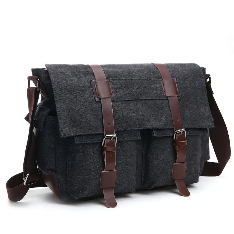 Men Business Messenger Bags For Men Shoulder Bag Canvas Crossbody Pack Retro Casual Office Travel Bag Vintage Retro Bags