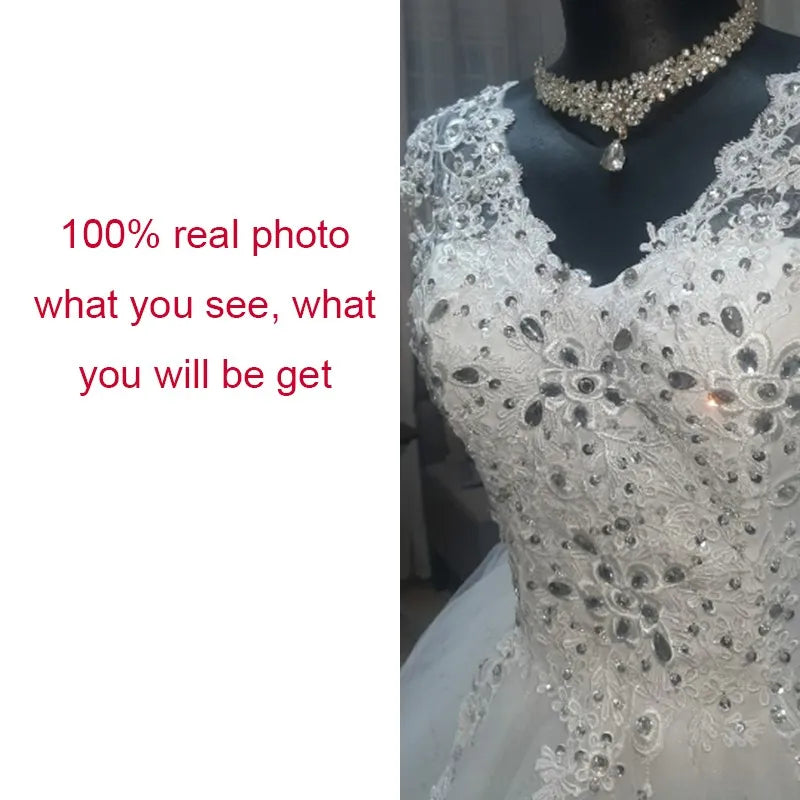 Wedding Dress Sexy V-neck Lace Embroidery Court Train Ball Gown Princess Wedding Dresses Vestido De Noiva Plus Size