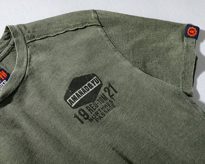 Summer New Short-Sleeved T-shirt Men 's Fashionable Mid-Length round Neck Pure Cotton Tops