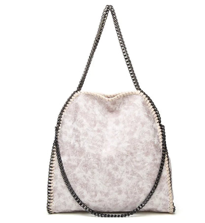 Fashion New Women's Chain Shoulder Bag Large Capacity Crossbody Tote Bag Female Foldable Solid Color Handbags Shopping Bags