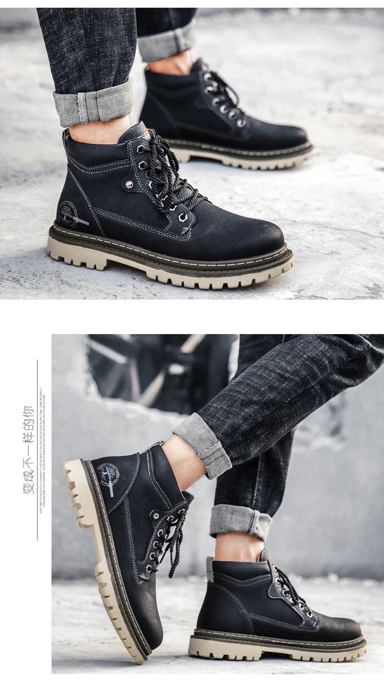 Brand Men Super Warm Snow Boots Winter Men's Ankle Boots Waterproof Short Boots Outdoor Sneakers Autumn Men's Motorcycle Boots