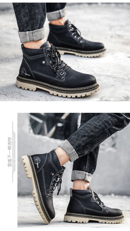 Brand Men Super Warm Snow Boots Winter Men's Ankle Boots Waterproof Short Boots Outdoor Sneakers Autumn Men's Motorcycle Boots