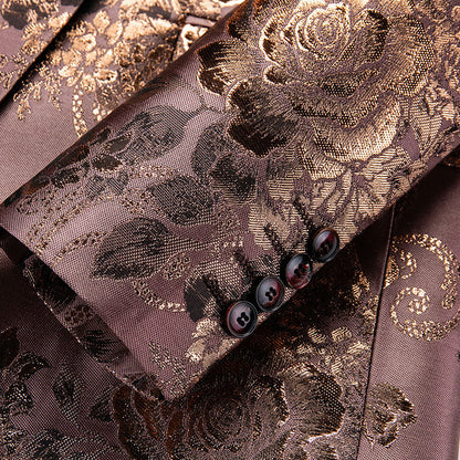 2026 New Men's Dark Brown Suit Jacket, Wedding Business Dress Coat, Slim Blazers, Costume, Asian Size, M-5XL, 6XL