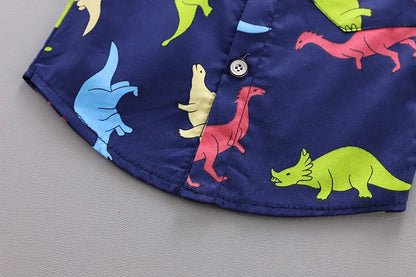 Toddler Baby Boys Girls Clothes Sets For Summer Boys Clothing Outfits Suit Cartoon Dinosaur Printing T Shirt +Shorts Pants