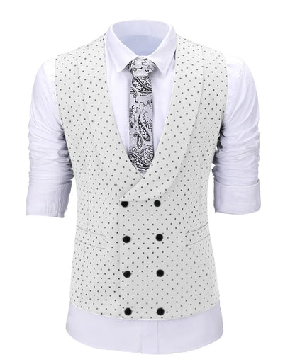 Men's Suit Formal Neck Square wave point leisure  Casual Waistcoat Formal Business Grey Navy Vest Groomman For Wedding Evening