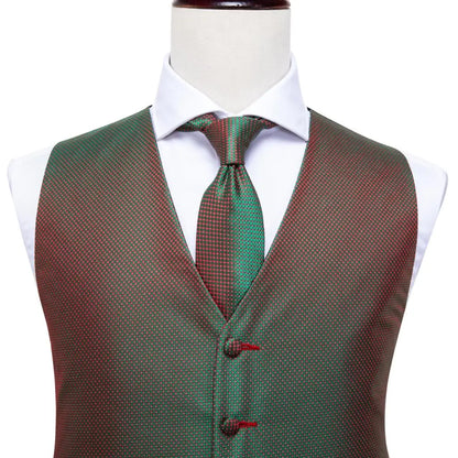 Ivory Beige Champagne Gold Mens Vests Tie Hankerchief Cufflinks Set Jacquard Vine Waistcoat for Men Suit Dress