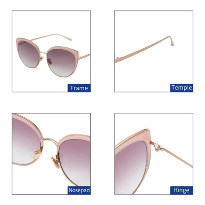 Cat Eye Sunglasses Women Brand Designer UV400 Protection Driving Shades Eyewear Ladies Trendy Clear Visual Sun Glasses