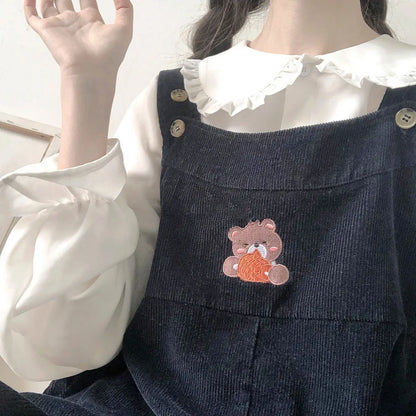 Peter Pan Collar Sweet Shirt Women Lolita Japanese Kawaii Blouse Puff Long Sleeve Elegant White Female Top Basic School Shirts