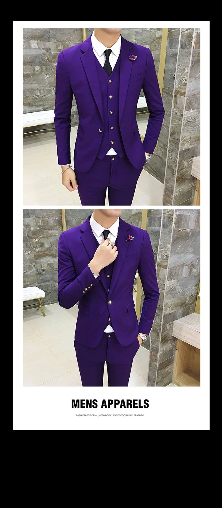 Men's Suits High Quality Wedding Groom Tuxedos Single Button Slim Fit Business Prom Dress Men's Formal Dress Suits