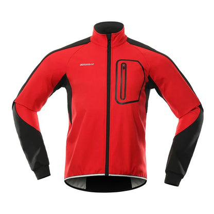 BERGRISAR Men's Cycling Jacket Winter Thermal Jacket Softshell Windbreak Waterproof Bike Coat Bicycle Raincoat BG011
