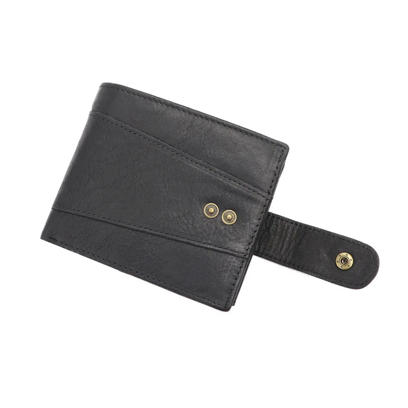 Portefeuille Homme RFID Vintage Cuir Véritable Portefeuilles Homme Porte-cartes Porte-monnaie Sac à main Portefeuille Homme