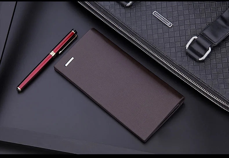 men's wallet microfiber leather long purse carteira masculina hombre billeteras thin porte 2022 men wallets of leather genuine