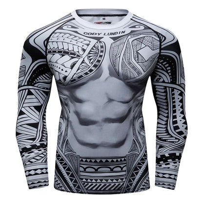 Cody Lundin Fashion Sublimation Print Rashguard Compression Gym Long Sleeves Muscle Running Boxing Shirts Jiu Jitsu Gi T-shirts