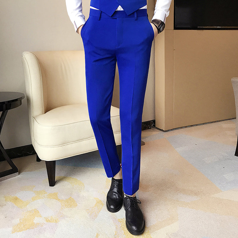Spring and Summer Men's Trousers, Fashion Pure White Pants , Fashion Japan Style Simple Business Casual Trousers Men