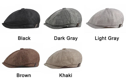 NEW Newsboy Cap Men Spring Summer Octagonal Hat For Male British Herringbone Flat Caps Retro Eight Blade Hats Breathable