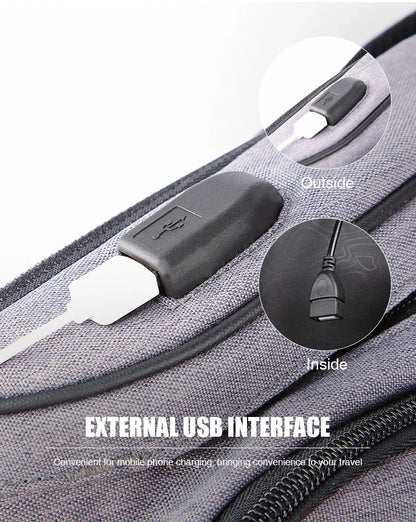 Men One Shoulder Backpack Women Sling Bag Crossbody USB Boys Cycling Sports Travel Versatile Fashion Bag Student School
