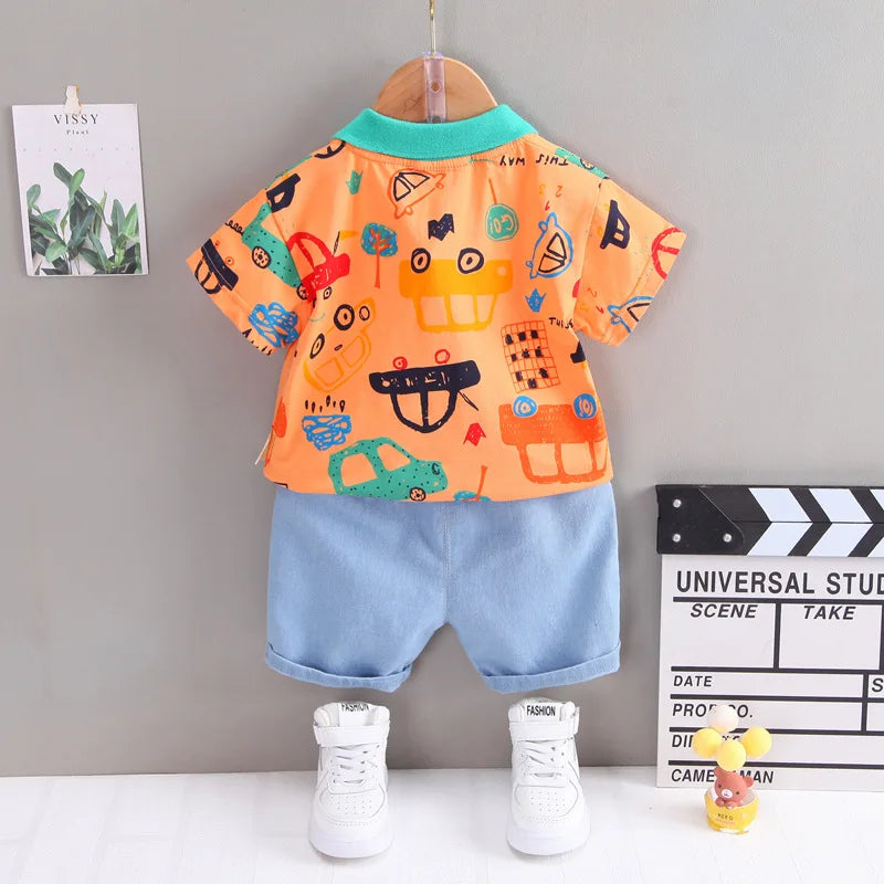 New Summer Baby Girls Clothes Suit Fashion Children Boys Cotton T-Shirt Shorts 2Pcs/Sets Toddler Casual Clothing Kids Tracksuits