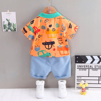 New Summer Baby Girls Clothes Suit Fashion Children Boys Cotton T-Shirt Shorts 2Pcs/Sets Toddler Casual Clothing Kids Tracksuits