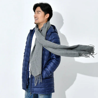 Plus 8XL Winter Long Duck Down Jacket Men Feather Parka Man Ultra Light Down Jacket Men Lightweight Warm Puffer Jackets