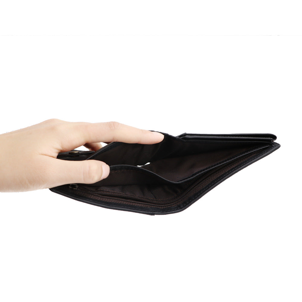 Portefeuille Homme RFID Vintage Cuir Véritable Portefeuilles Homme Porte-cartes Porte-monnaie Sac à main Portefeuille Homme