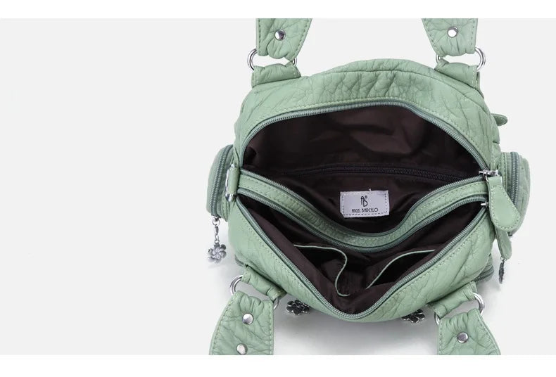 Women Handbags Fashion Satchel Top-handle Handbag PU Shoulder Bag 10.6"x8.3" Dumpling Pack Multi-pockets Shoulder Bags