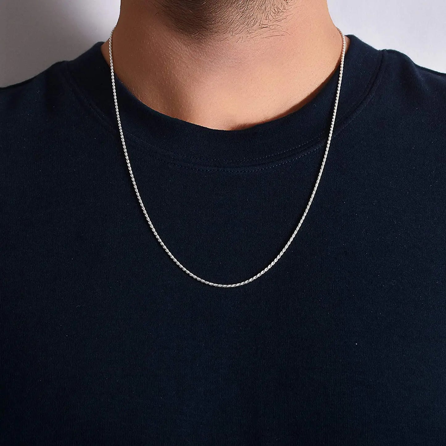 925 Silver Wholesale 40-60cm 14K 18K Gold Plated Rope Chain Necklace for Women Man Vintage Style 16-24Inch SC29