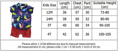 Toddler Baby Boys Girls Clothes Sets For Summer Boys Clothing Outfits Suit Cartoon Dinosaur Printing T Shirt +Shorts Pants