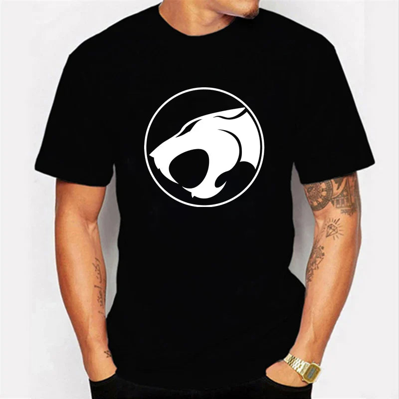 Luminous T-shirt Mens Fashion Casual Short Sleeve Round Neck Tops Mens Clothing Hipster Glowing ThunderCat T-shirt