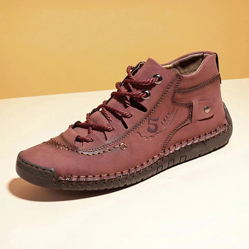 Handmade Leather Casual Men Shoes Winter With Fur Shoes Men Loafers Comfort Walking Shoes Men Flats Hot Sale Moccasins Shoes