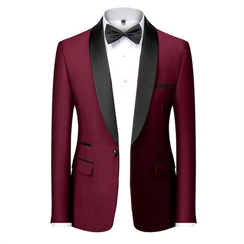 2026 Men's Skinny Terno Masculino, Formal Slim Fit Tuxedo Prom Suit / Male Groom Wedding Blazers High Quality Dress Jacket Coat