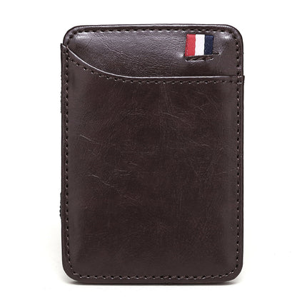 Ultra Thin Men's  PU Leather Mini Small Magic Wallet Money Cash Card Holder Purse  Money Case for Men Women Business Slim 2023
