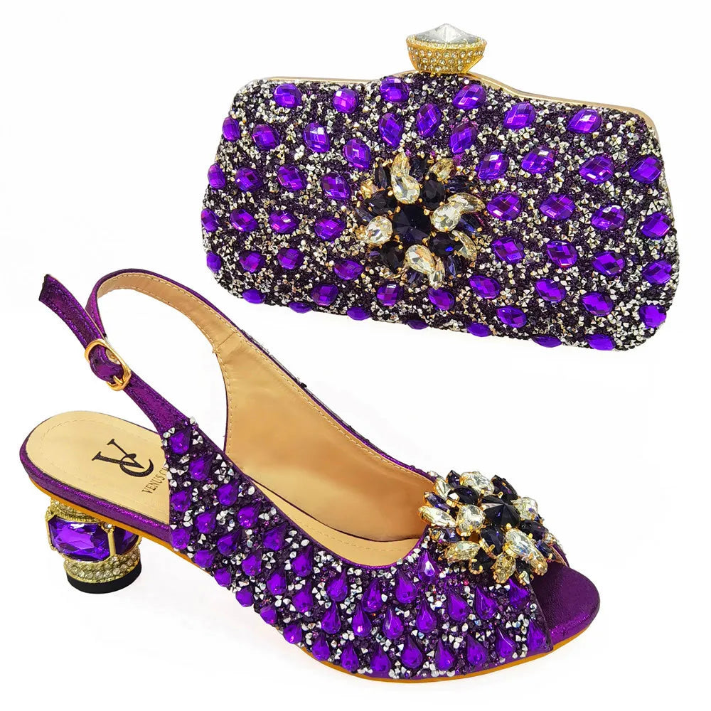 New Silver Color Nigerian Women's Shoes and Bags Party  African Fashion Shoes and Bags Wedding Shoes and Bags