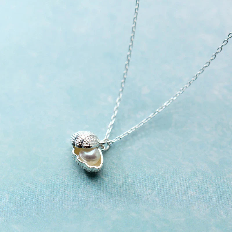 New Solid 925 Sterling Silver Natural Freshwater Pearl Shell Fashion Necklace Pendants For Women Classic Charm Jewelry