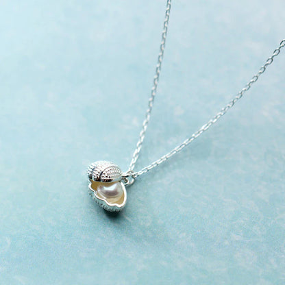 New Solid 925 Sterling Silver Natural Freshwater Pearl Shell Fashion Necklace Pendants For Women Classic Charm Jewelry