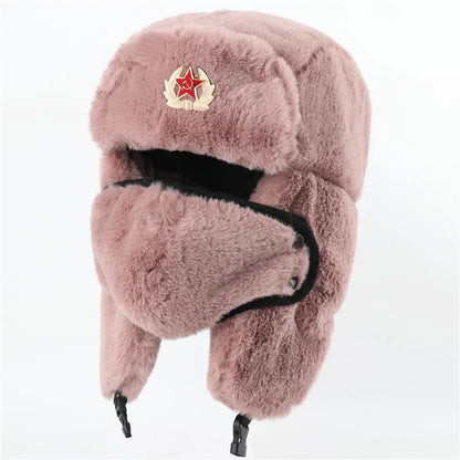 Army Military Soviet CCCP Ushanka Men&Women Winter Earflap Bomber Hat Warm Faux Fur Windproof Thermal hat Snow ski Caps