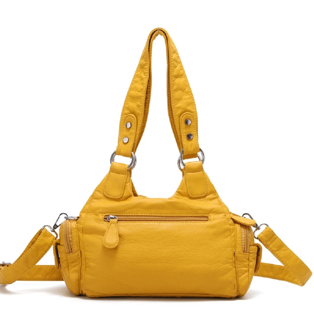 Vintage Women Handbags Soft Bag Small Top-handle Purse Fashion Satchel Multi-Pockets Shoulder Bag Hobos Phone Pack Tote Bag