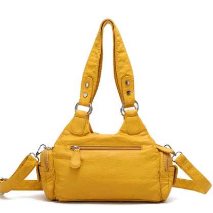 Vintage Women Handbags Soft Bag Small Top-handle Purse Fashion Satchel Multi-Pockets Shoulder Bag Hobos Phone Pack Tote Bag
