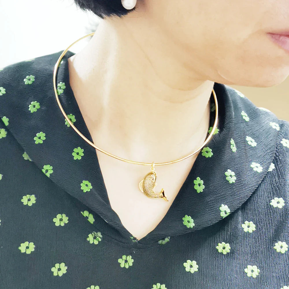 Vintage Simple 925 Sterling Silver Necklace Geometric Choker Shiny And Delicate Collarbone Chain For Women's Golden Jewellery