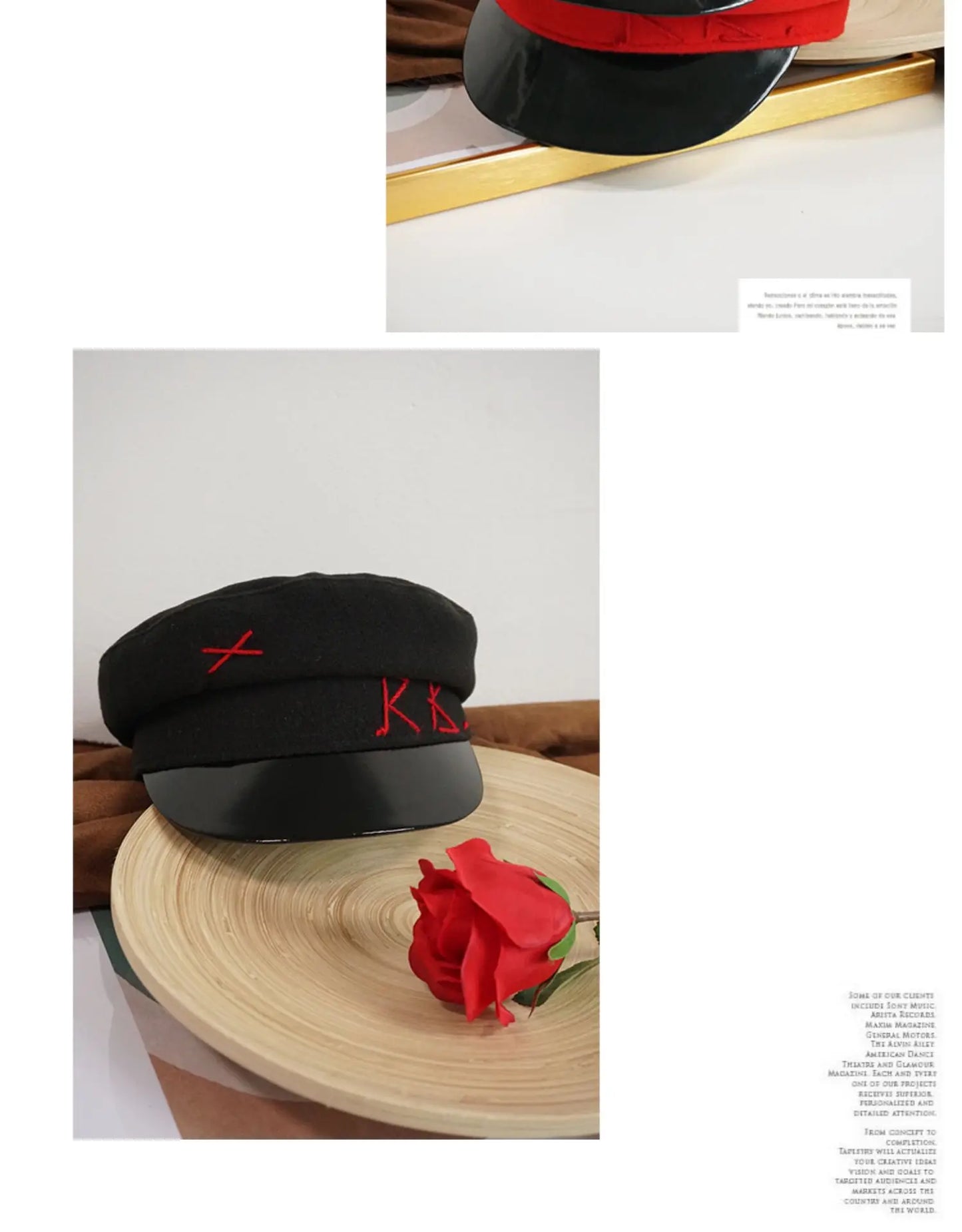 Winter caps women newsboy caps Thick warm  letter embroidery wool cap  S M L plaid patchwork militray caps